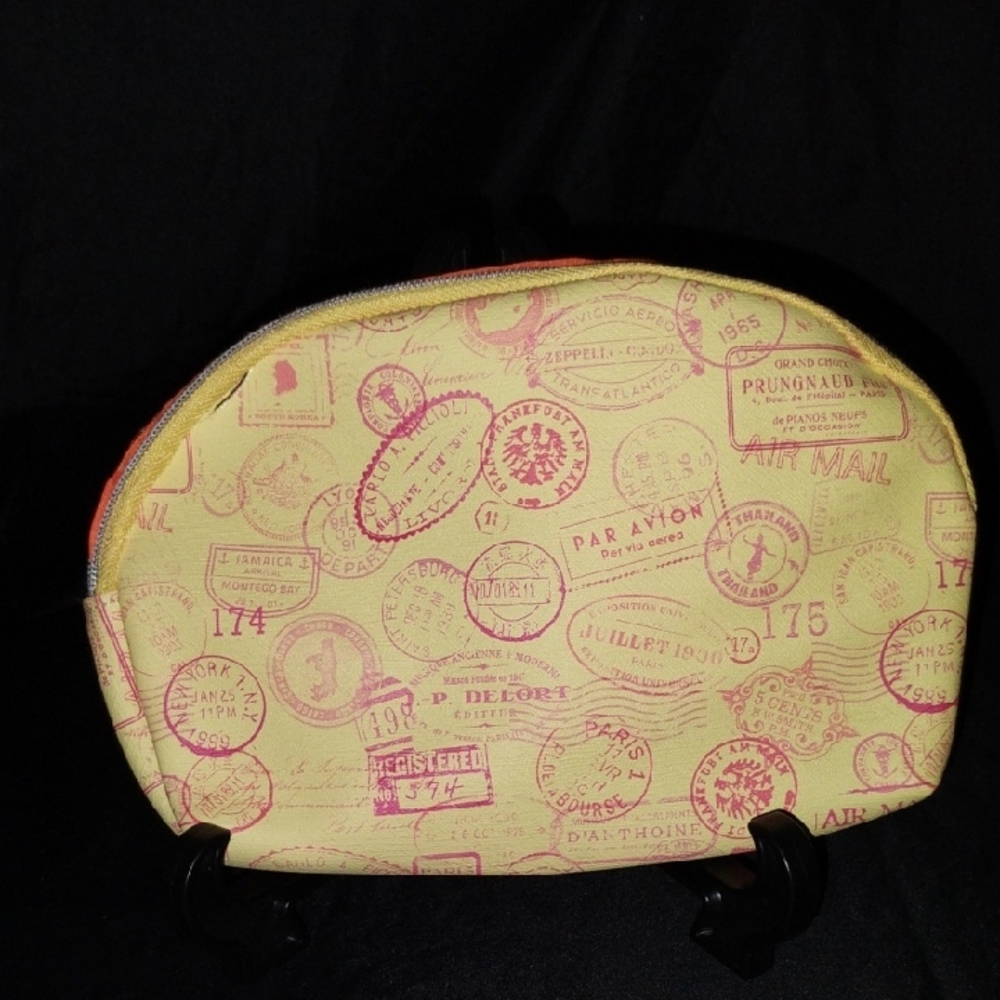 Ipsy Yellow and Pink Cosmetic Bag Vibrant and Stylish